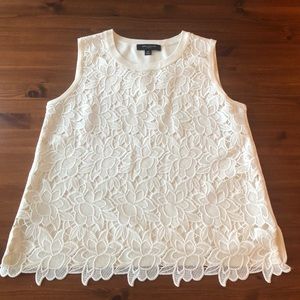 Ann Taylor Petite, floral, embroidered shirt